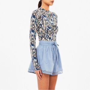 Ulla Johnson Neri Longsleeve Ruched Top size XS